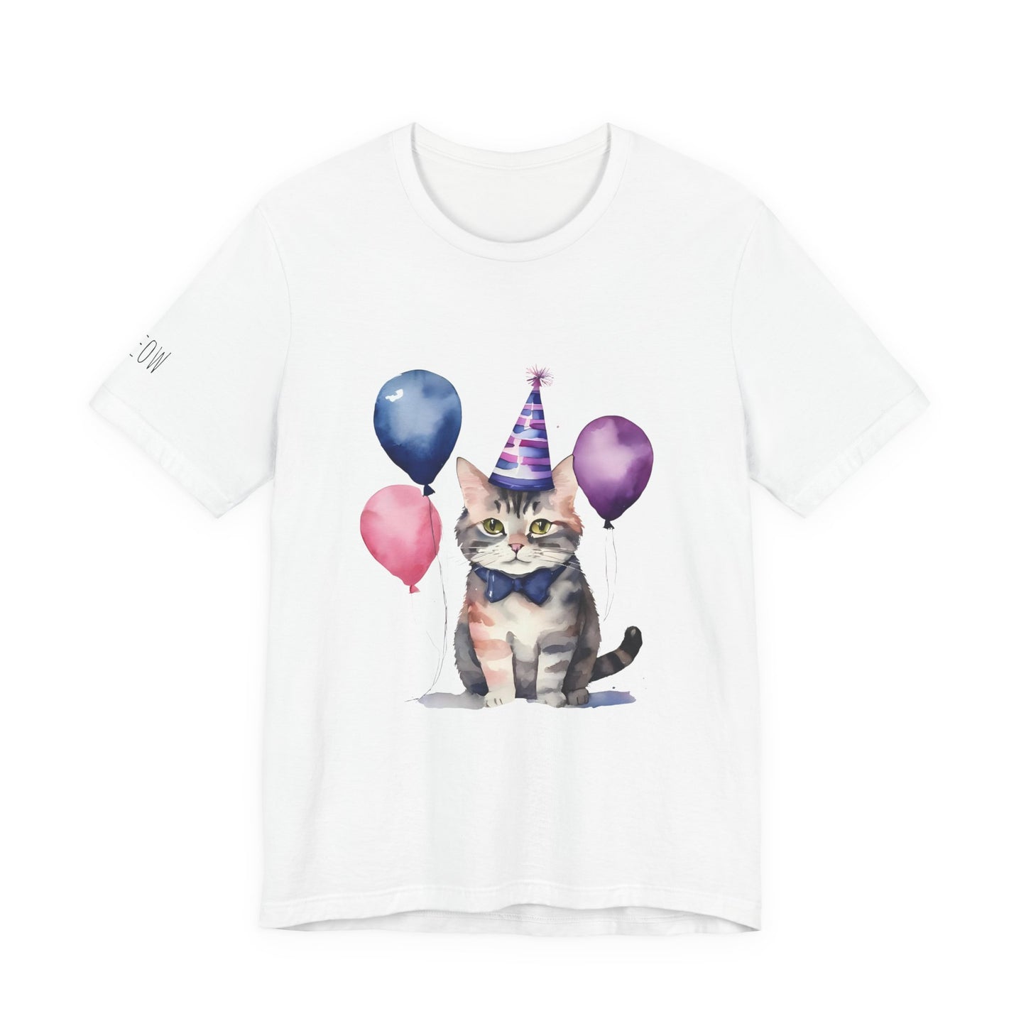 Cat Party Short Sleeve Tee | Fun Birthday Gift, Cute Cat Shirt, Festive Pet Lover Tee, Animal Lover Apparel, Gift for Cat Owners