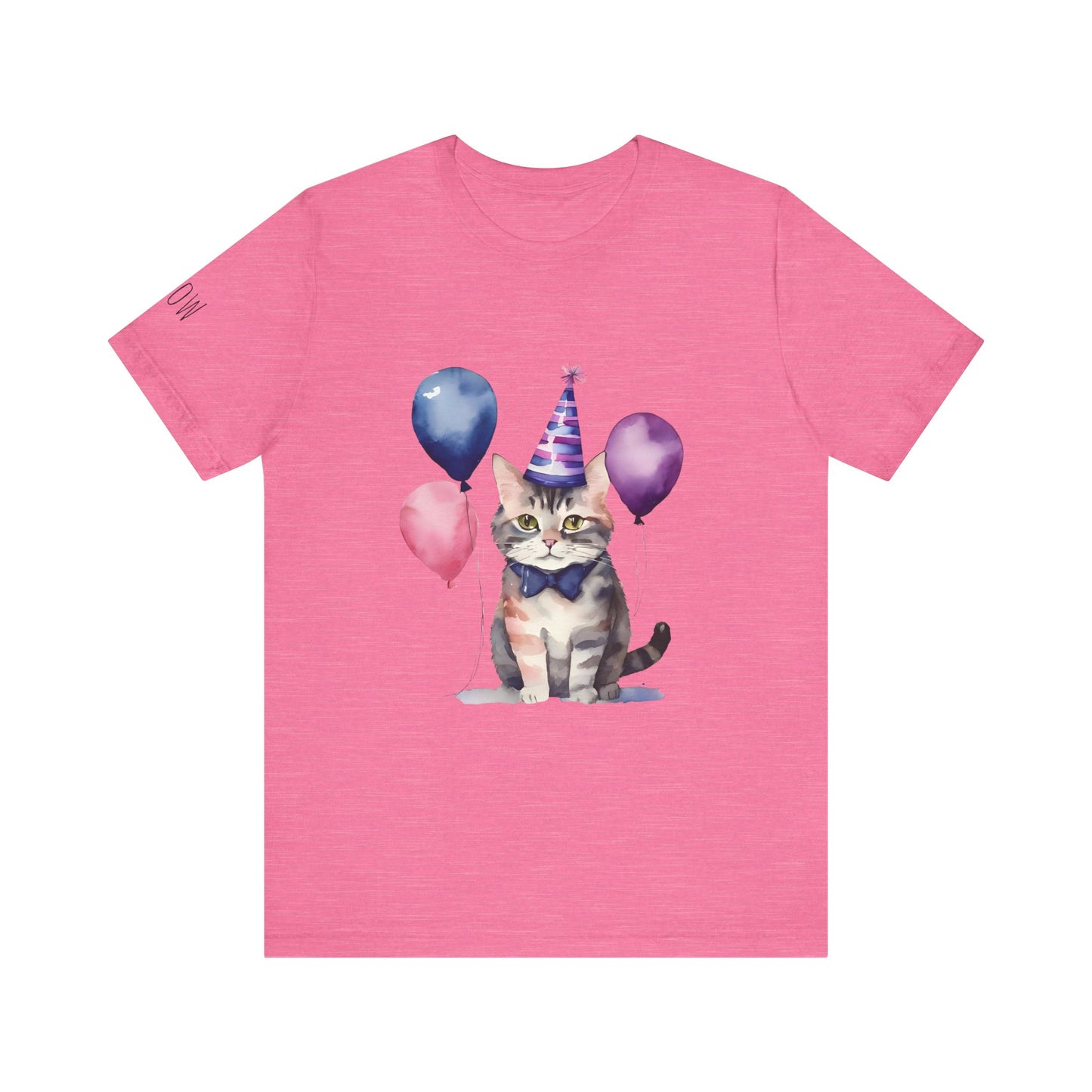 Cat Party Short Sleeve Tee | Fun Birthday Gift, Cute Cat Shirt, Festive Pet Lover Tee, Animal Lover Apparel, Gift for Cat Owners