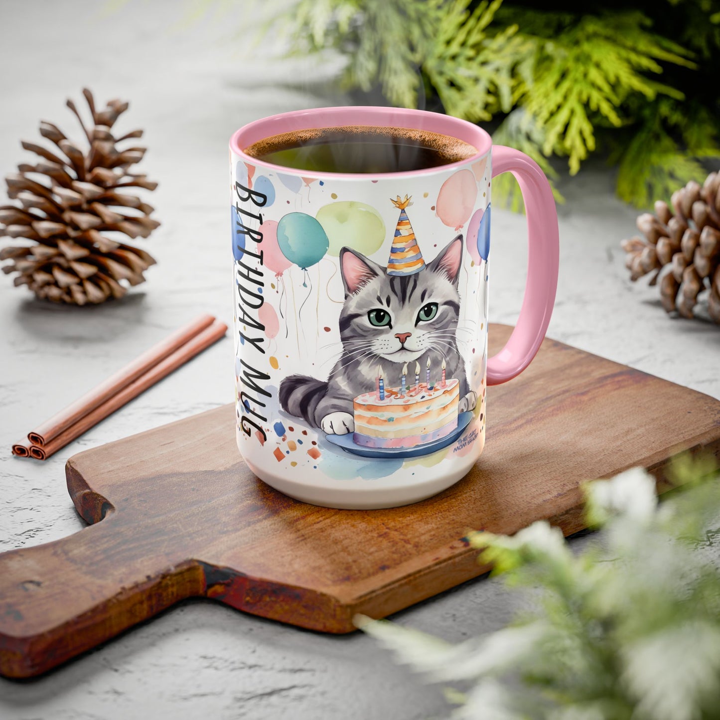 Colorful Cat Birthday Mug, Cute Cat Party Cup, Cheerful Gift for Cat Lovers, Festive Drinkware, Birthday Celebration Mug