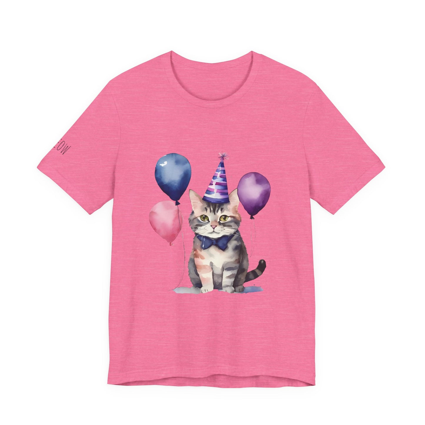 Cat Party Short Sleeve Tee | Fun Birthday Gift, Cute Cat Shirt, Festive Pet Lover Tee, Animal Lover Apparel, Gift for Cat Owners