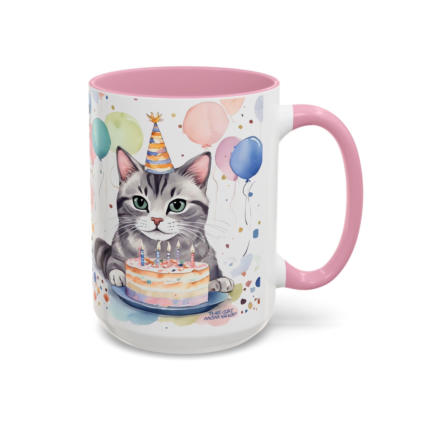 Colorful Cat Birthday Mug, Cute Cat Party Cup, Cheerful Gift for Cat Lovers, Festive Drinkware, Birthday Celebration Mug