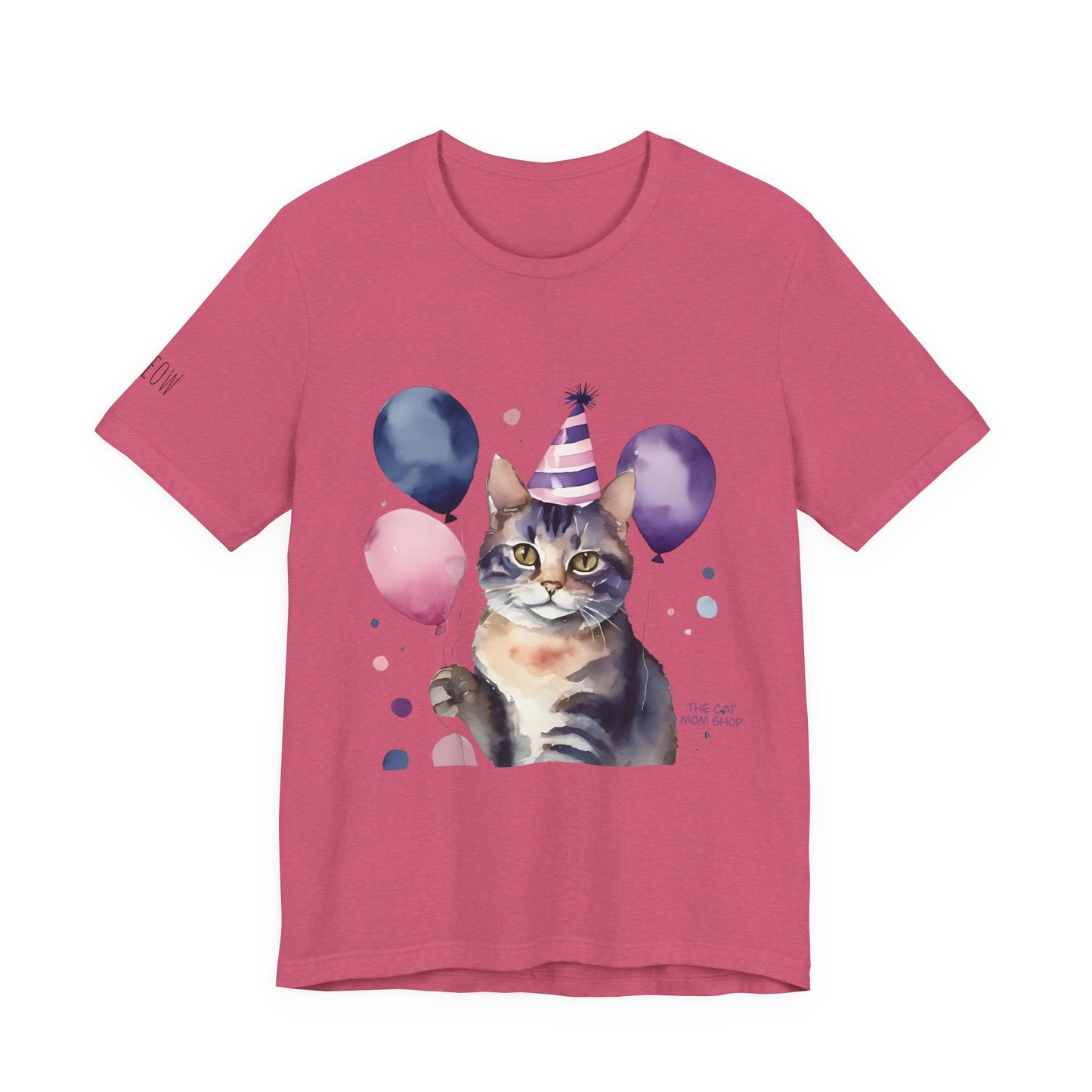 Birthday Cat Tee, Fun Cat Shirt, Cute Animal T-Shirt, Pet Lover Gift, Celebration Top, Party Outfit, Unique Cat Art