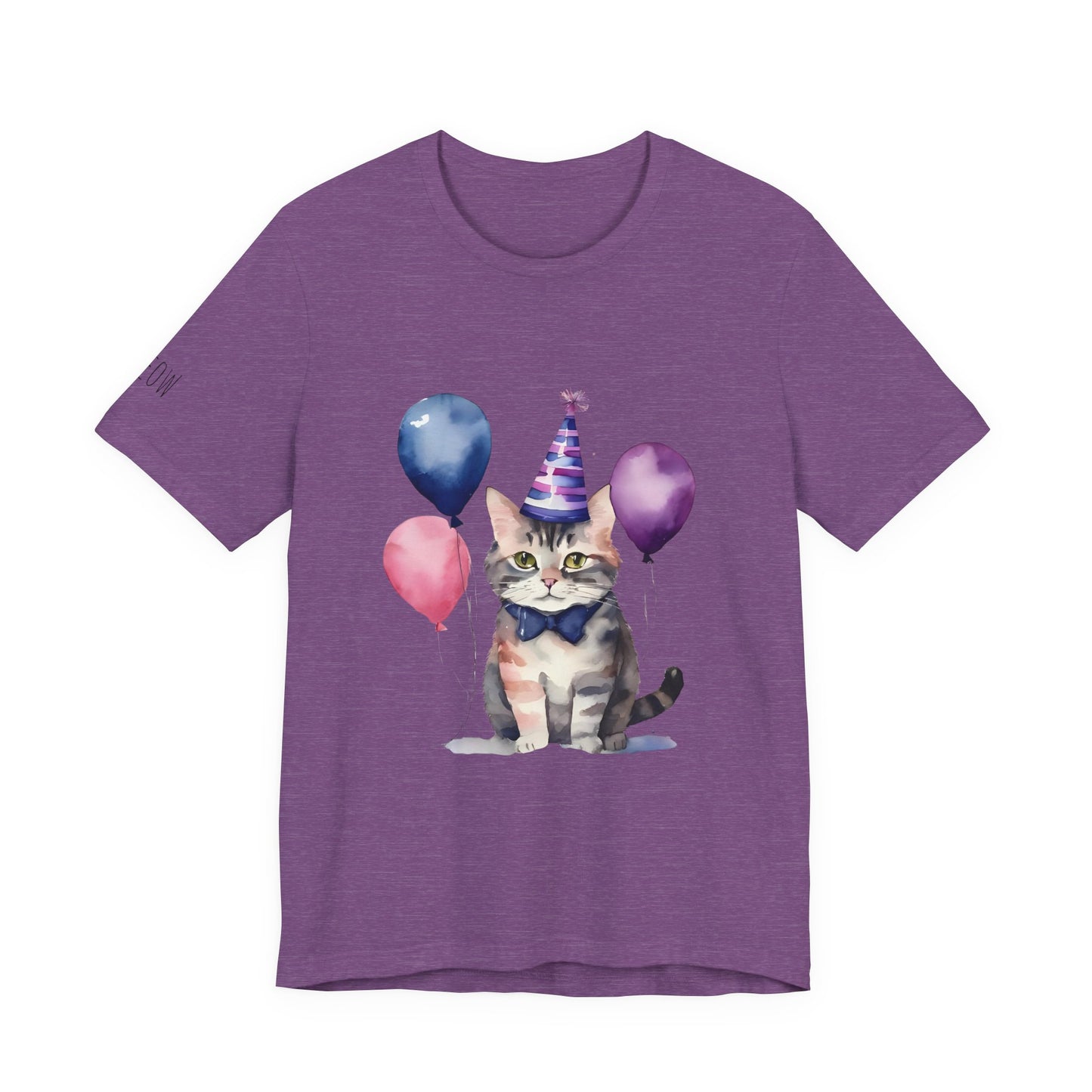 Cat Party Short Sleeve Tee | Fun Birthday Gift, Cute Cat Shirt, Festive Pet Lover Tee, Animal Lover Apparel, Gift for Cat Owners