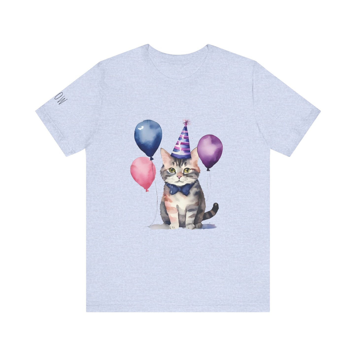 Cat Party Short Sleeve Tee | Fun Birthday Gift, Cute Cat Shirt, Festive Pet Lover Tee, Animal Lover Apparel, Gift for Cat Owners