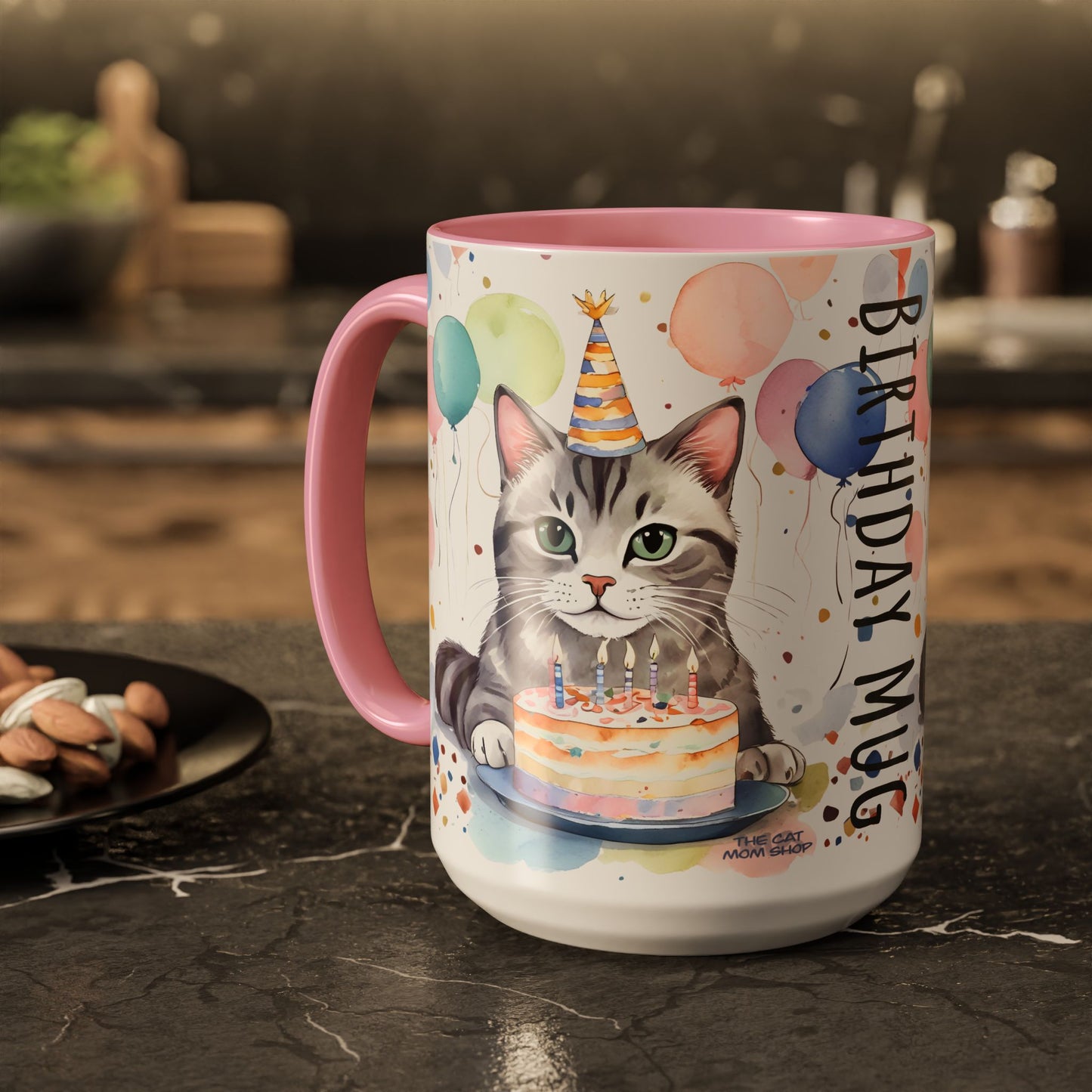Colorful Cat Birthday Mug, Cute Cat Party Cup, Cheerful Gift for Cat Lovers, Festive Drinkware, Birthday Celebration Mug