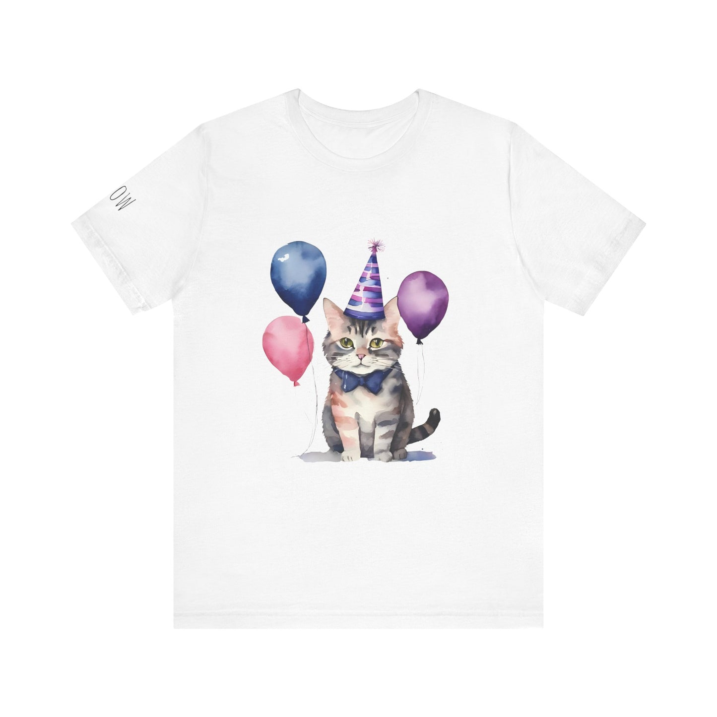 Cat Party Short Sleeve Tee | Fun Birthday Gift, Cute Cat Shirt, Festive Pet Lover Tee, Animal Lover Apparel, Gift for Cat Owners