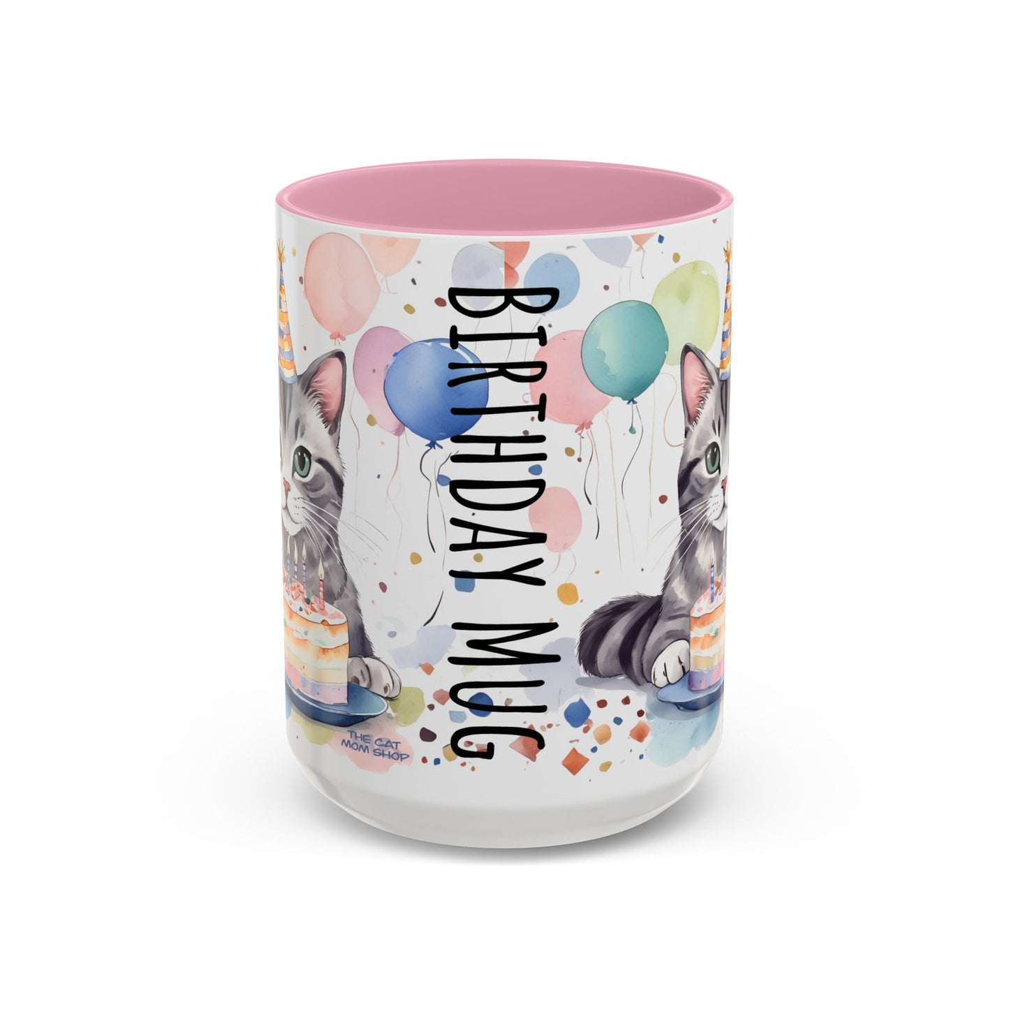 Colorful Cat Birthday Mug, Cute Cat Party Cup, Cheerful Gift for Cat Lovers, Festive Drinkware, Birthday Celebration Mug