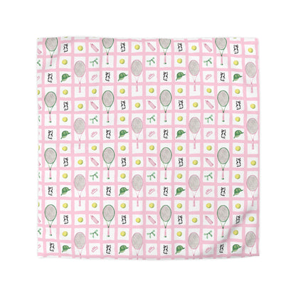' Tennis and Cat Themed Microfiber Duvet Cover - Perfect for Sports Lovers, Cozy Bedroom Décor
