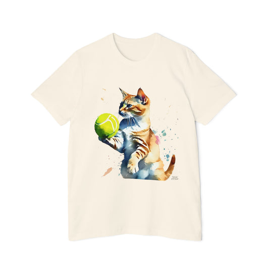 Cat Tennis Player T-Shirt, Cute Animal Tee, Gift for Cat Lovers, Fun Pet Shirt, Unisex Casual Wear