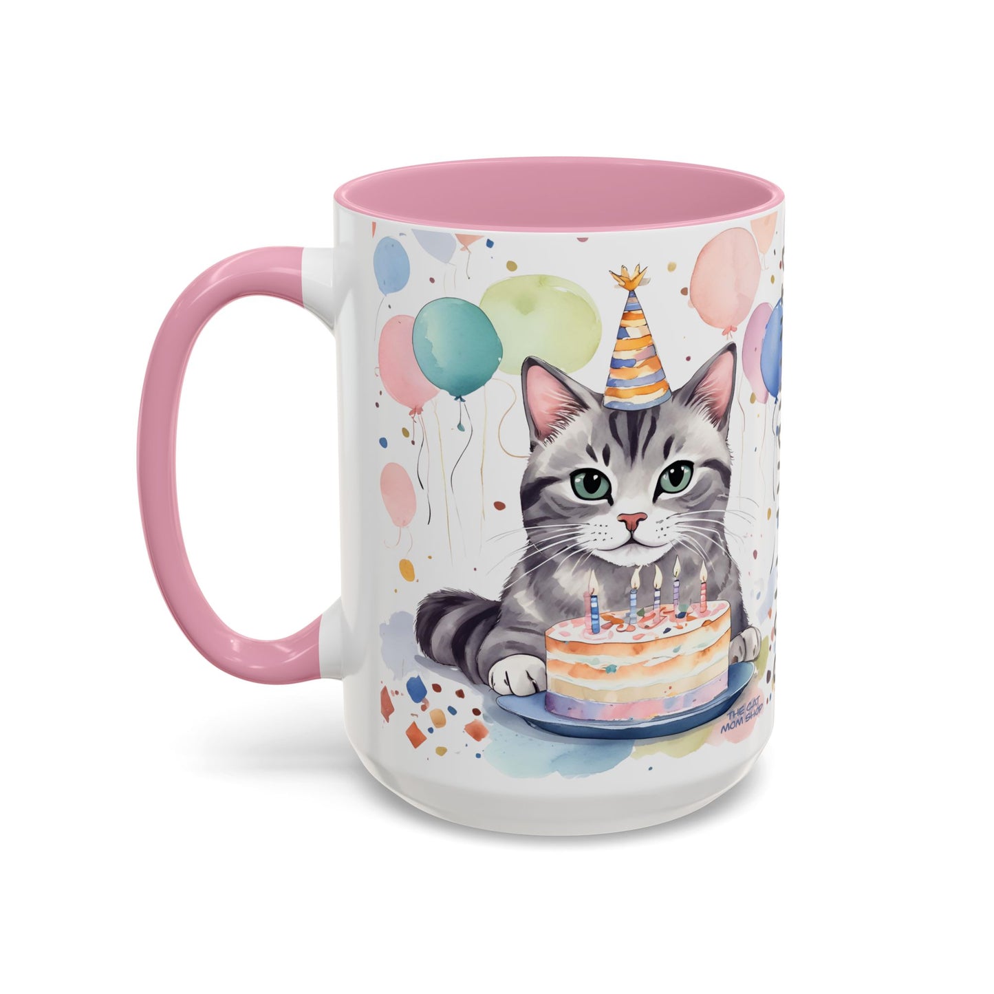 Colorful Cat Birthday Mug, Cute Cat Party Cup, Cheerful Gift for Cat Lovers, Festive Drinkware, Birthday Celebration Mug