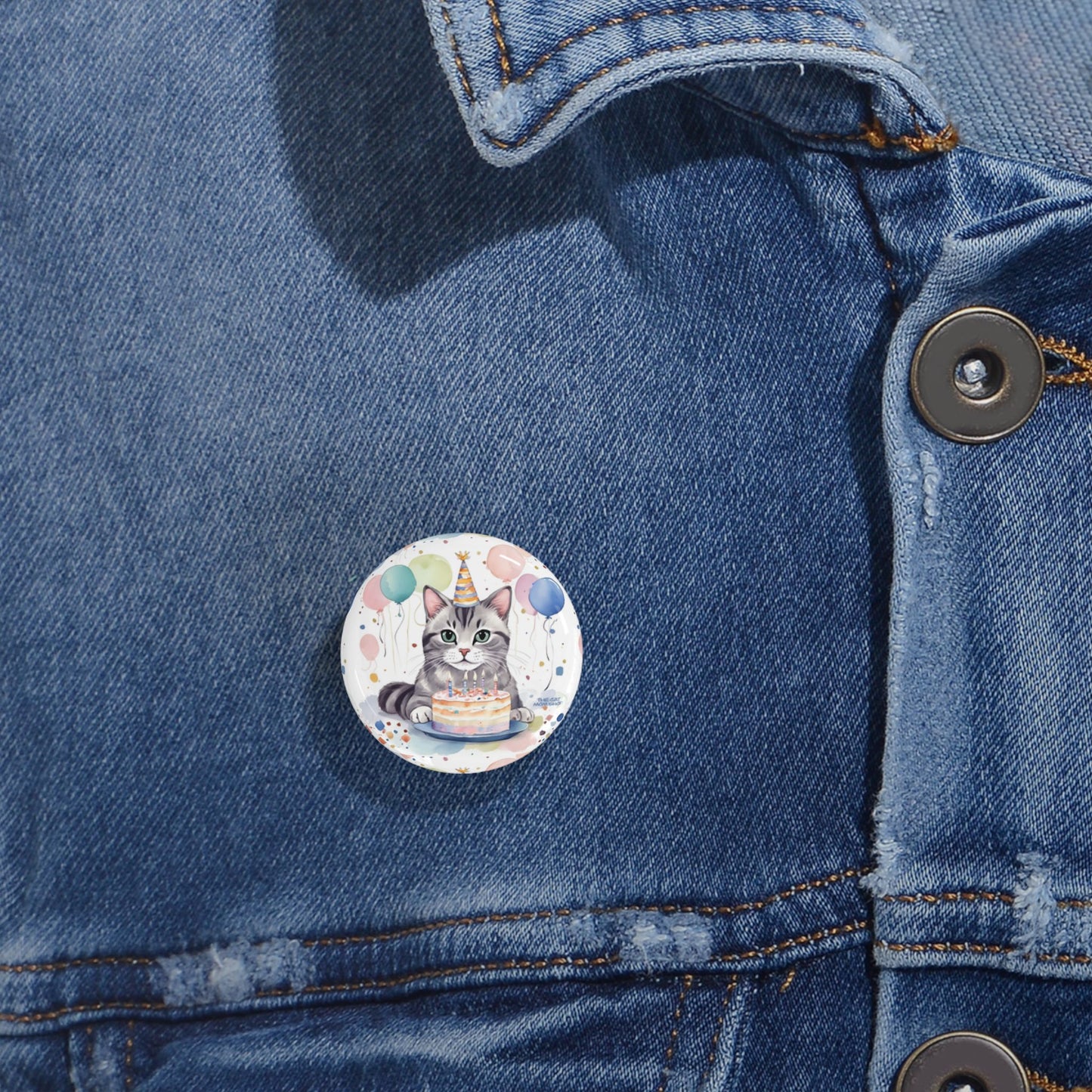 Whimsical Cat Birthday Pins, Cute Party Accessories for Cat Lovers, Gift for Pet Parents, Fun Badge for Celebrations, Collectible Cat Decor