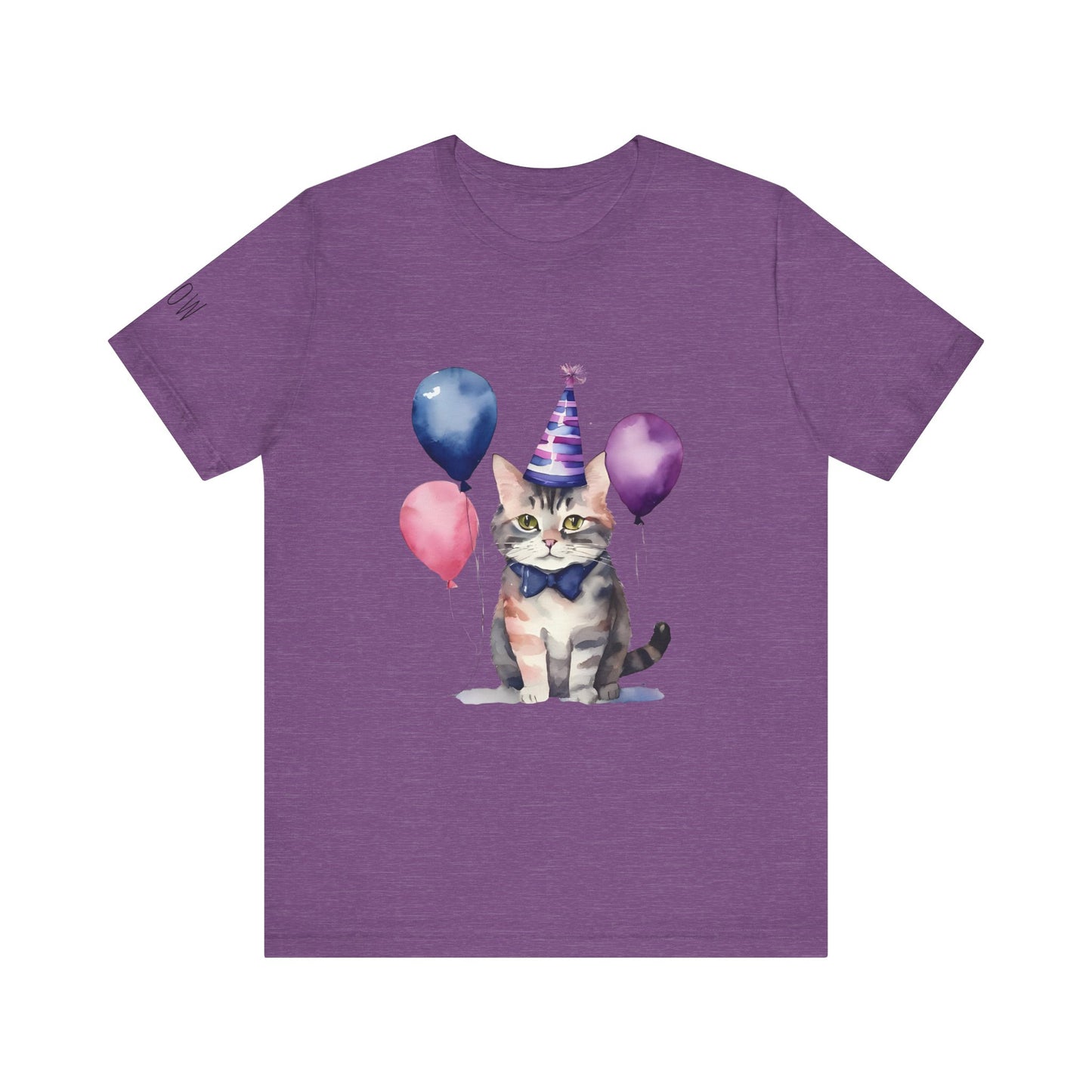 Cat Party Short Sleeve Tee | Fun Birthday Gift, Cute Cat Shirt, Festive Pet Lover Tee, Animal Lover Apparel, Gift for Cat Owners