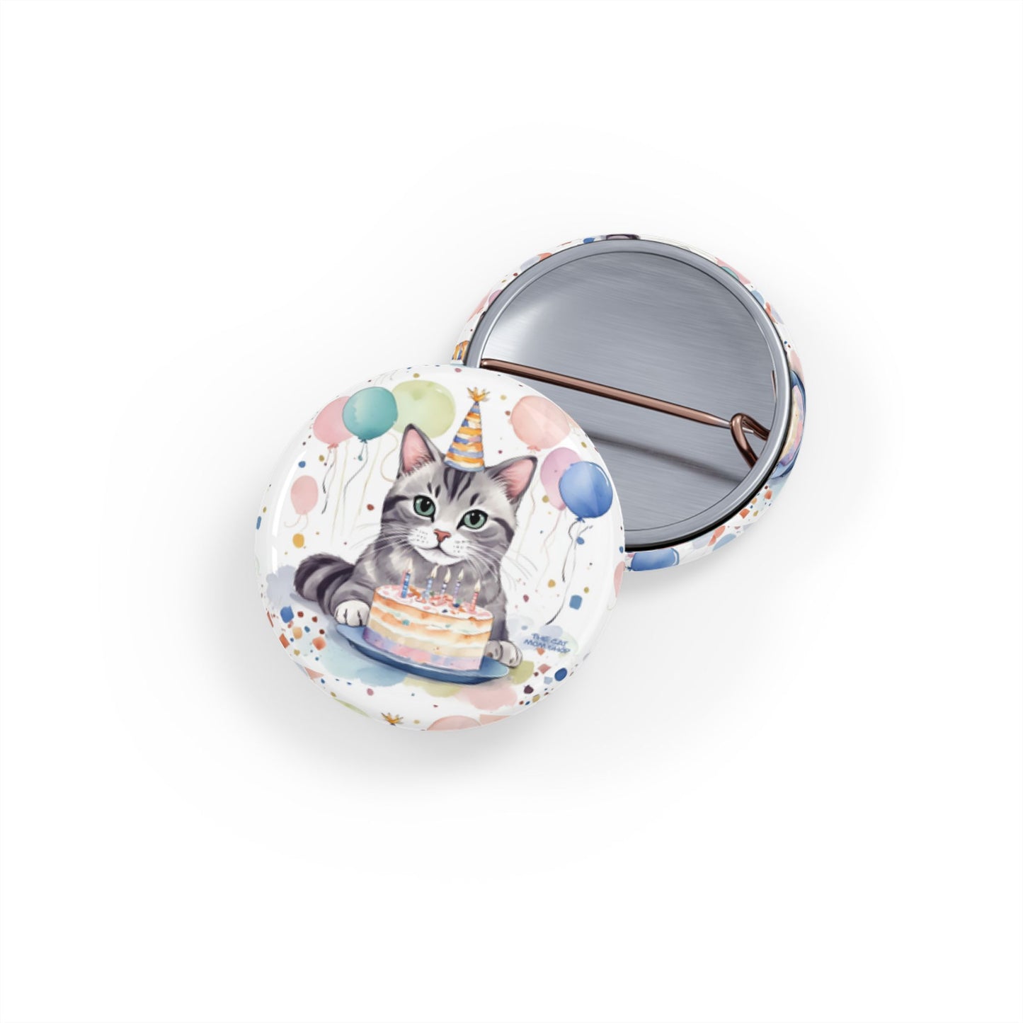 Whimsical Cat Birthday Pins, Cute Party Accessories for Cat Lovers, Gift for Pet Parents, Fun Badge for Celebrations, Collectible Cat Decor